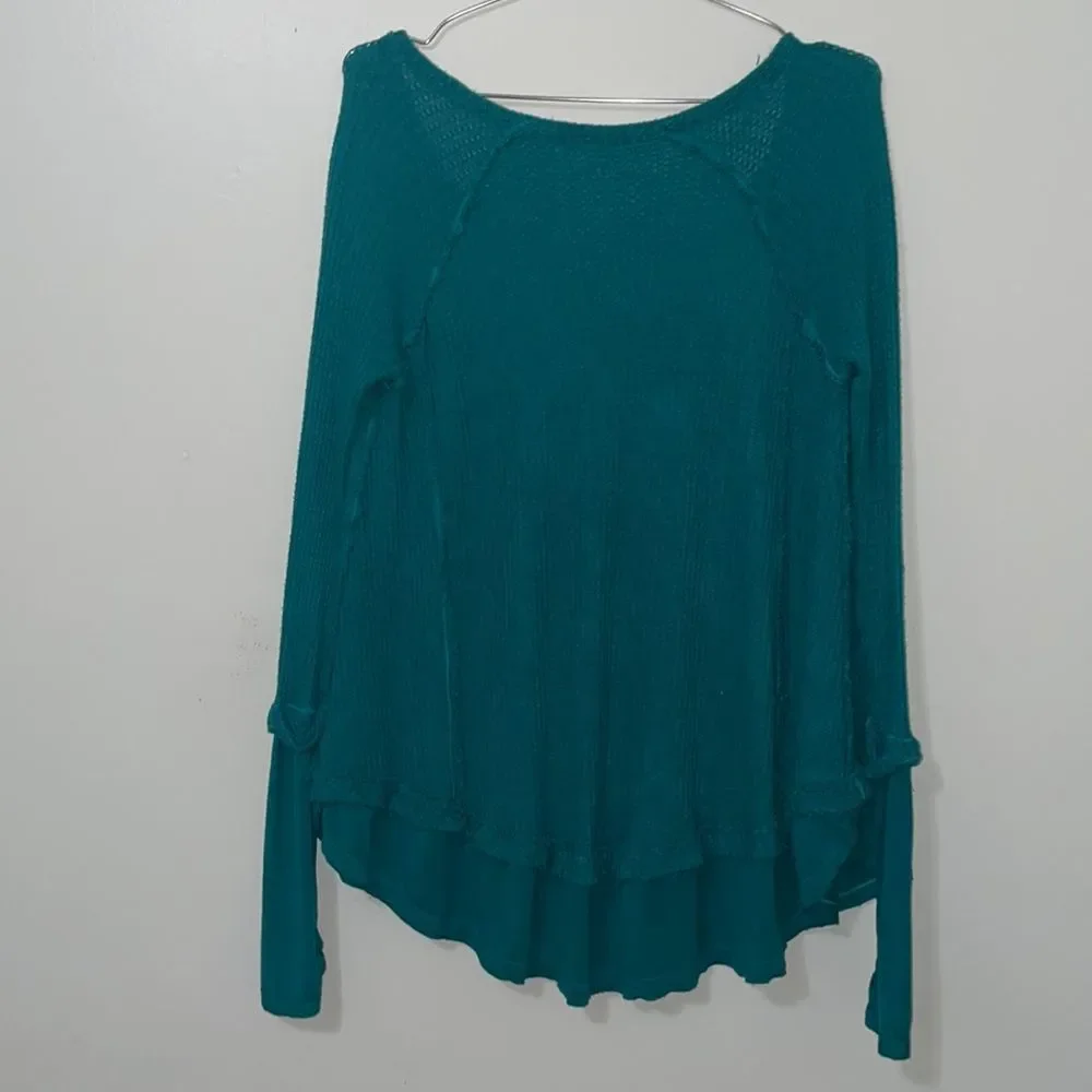 FREE people long sleeve tunic XS thumbholes waffle knit - Picture 3 of 4